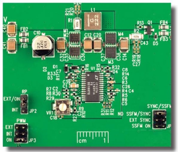 headlight driver module with low EMI