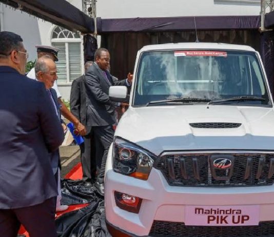 President Uhuru unveils first assembled Mahindra vehicles